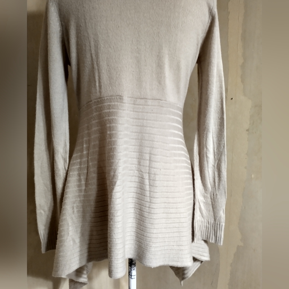Beige Open-Front Sweater - Picture 6 of 12